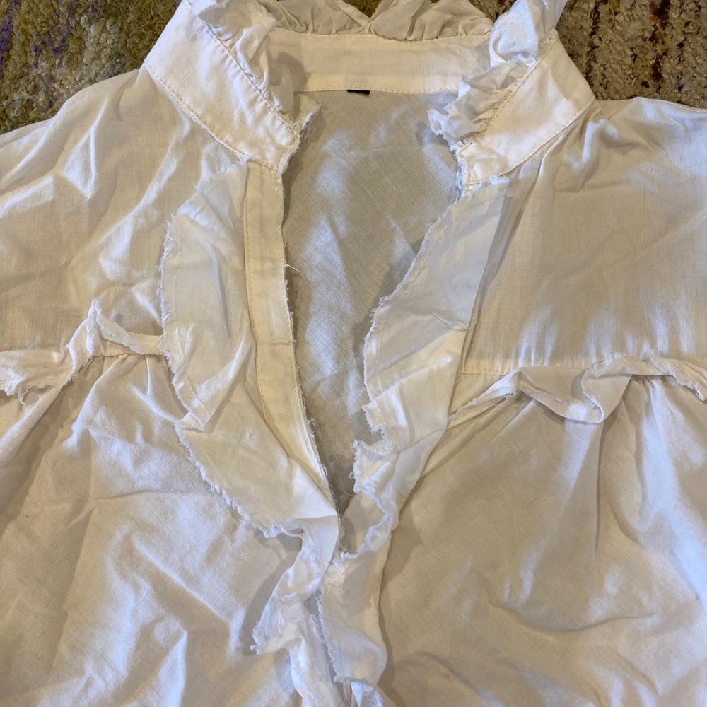 Vtg Unbranded Linen Top View 4